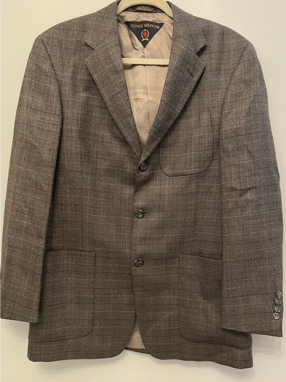 Vintage Tommy Hilfiger Gray-Brown Glen Plaid Sport Coat